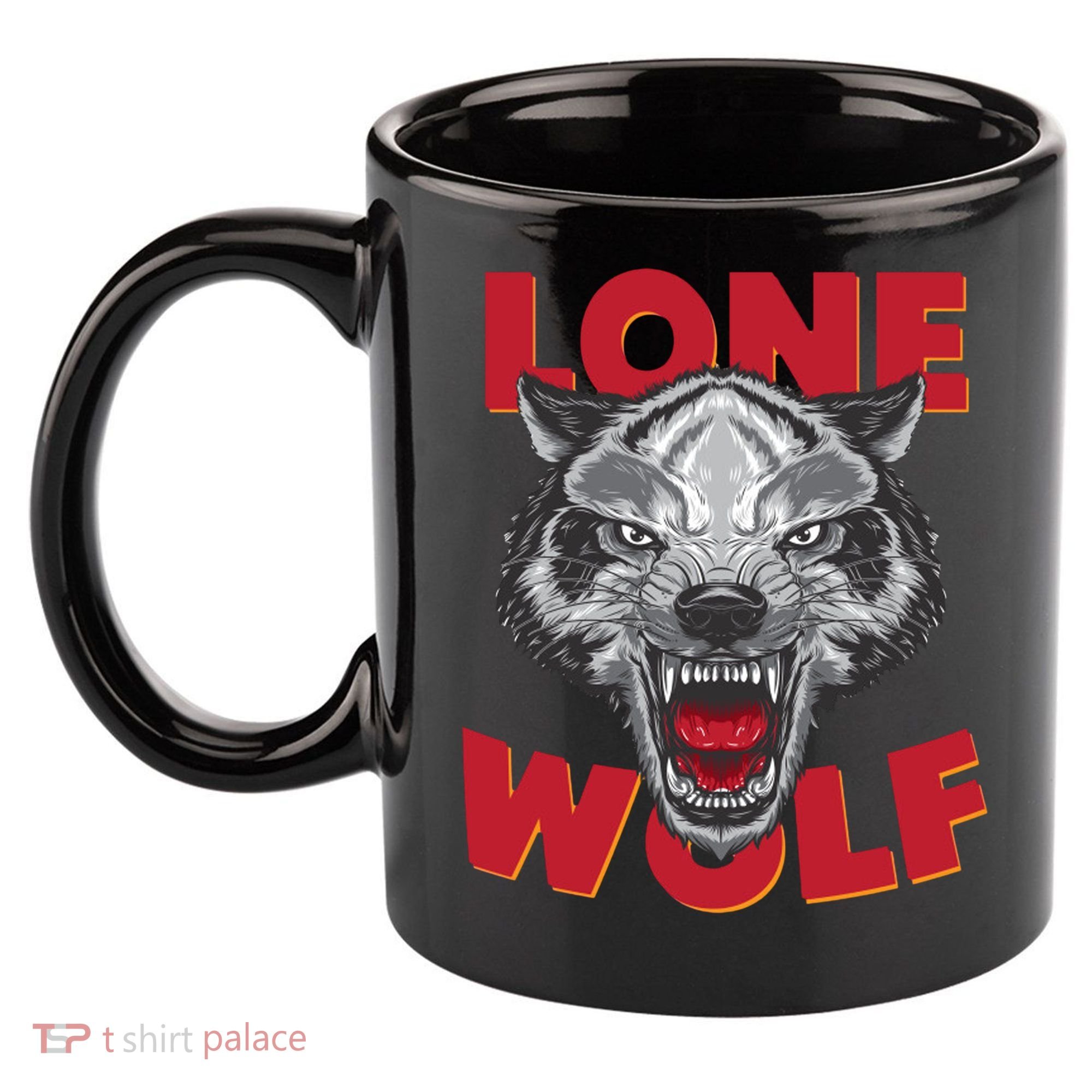 Lone Wolf 11oz C Handle Ceramic Mug