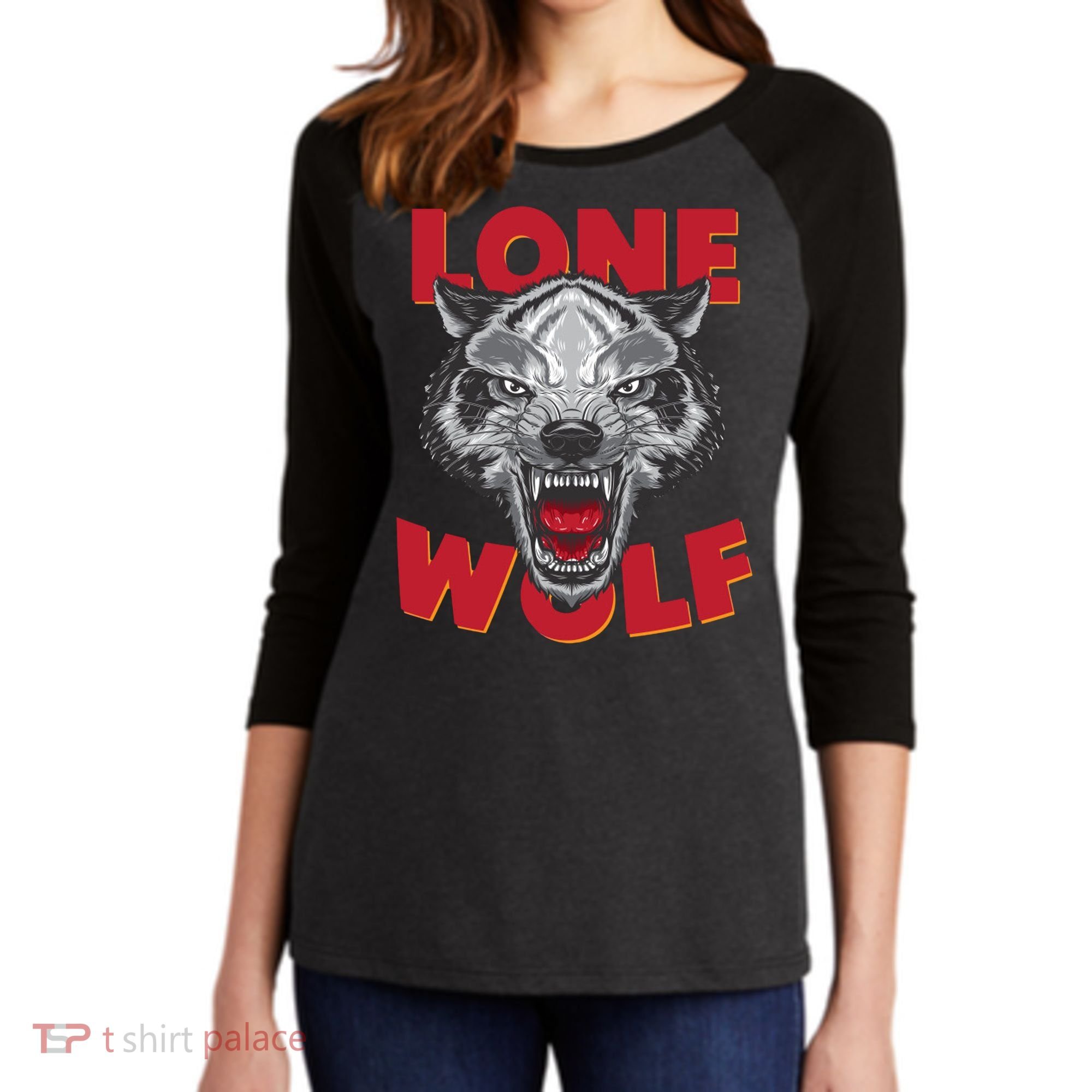 Lone Wolf Women's Tri-Blend 3/4-Sleeve Raglan Shirt