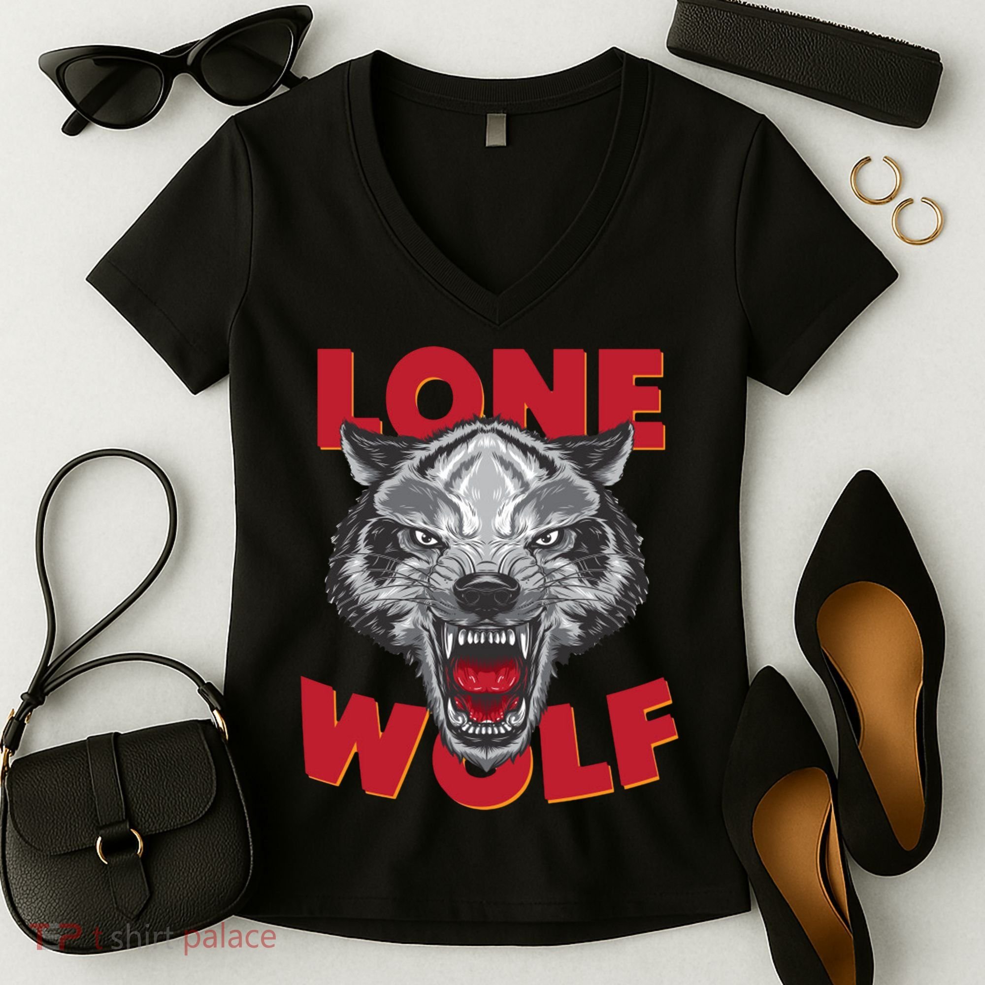 Lone Wolf Women's V-Neck T-Shirt