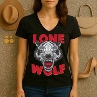 Lone Wolf Women's V-Neck T-Shirt thumb 3