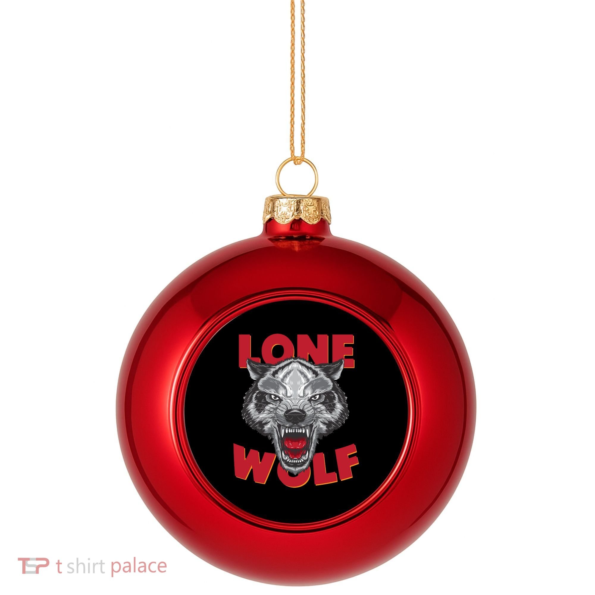 Lone Wolf Plastic Christmas Ball Ornament