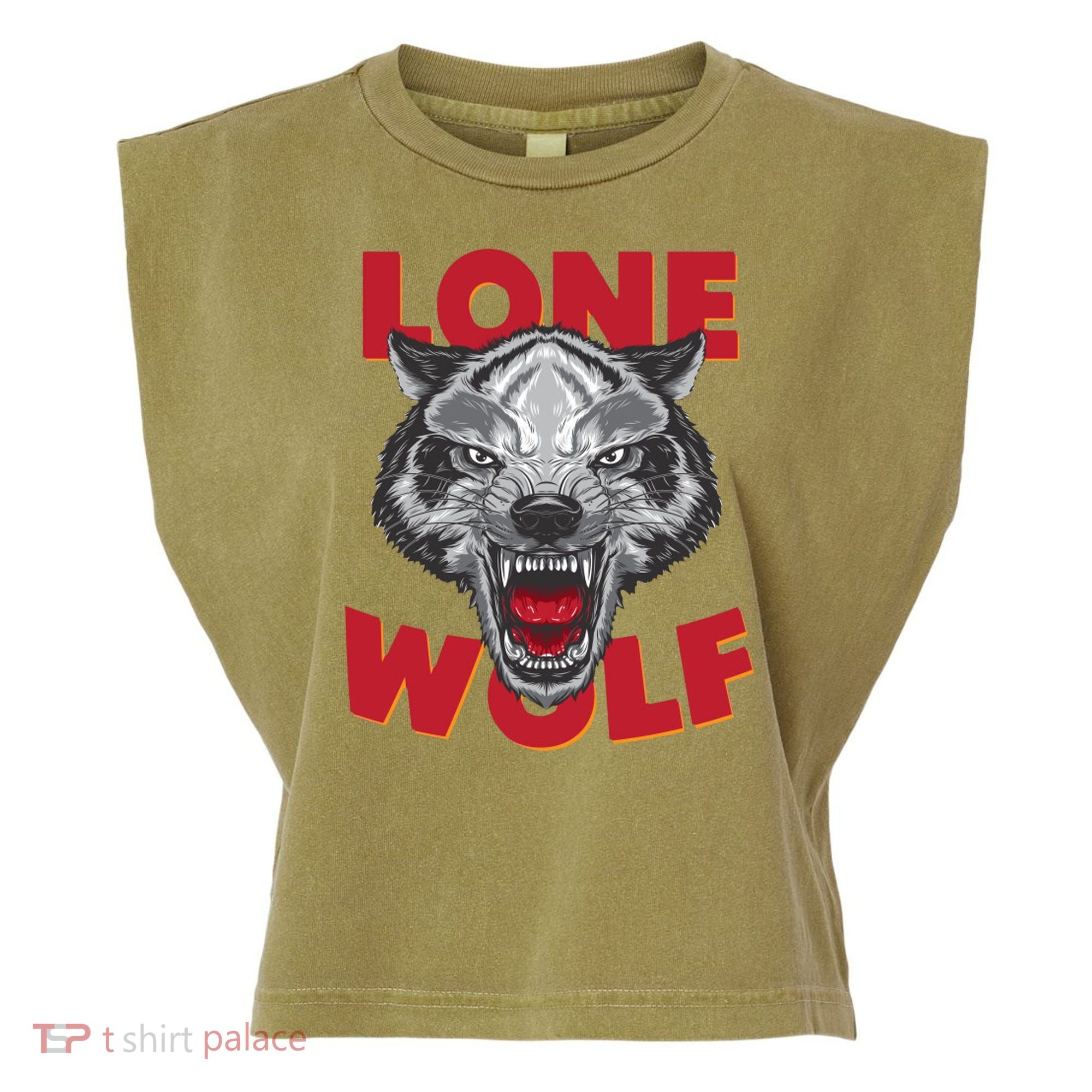 Lone Wolf Garment-Dyed Women's Muscle Tee