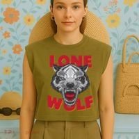 Lone Wolf Garment-Dyed Women's Muscle Tee thumb 4