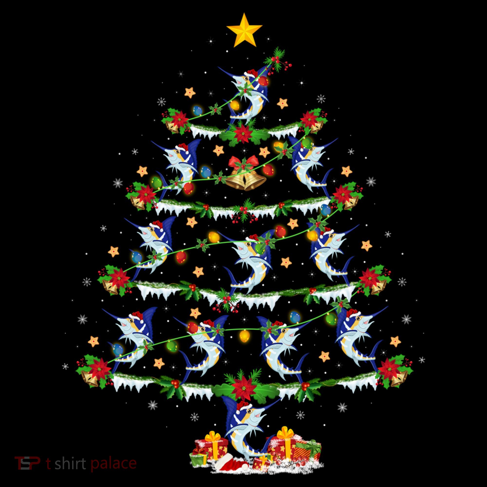 Lighting White Marlin Christmas Tree White Marlin Fish Lover Doggie Tank