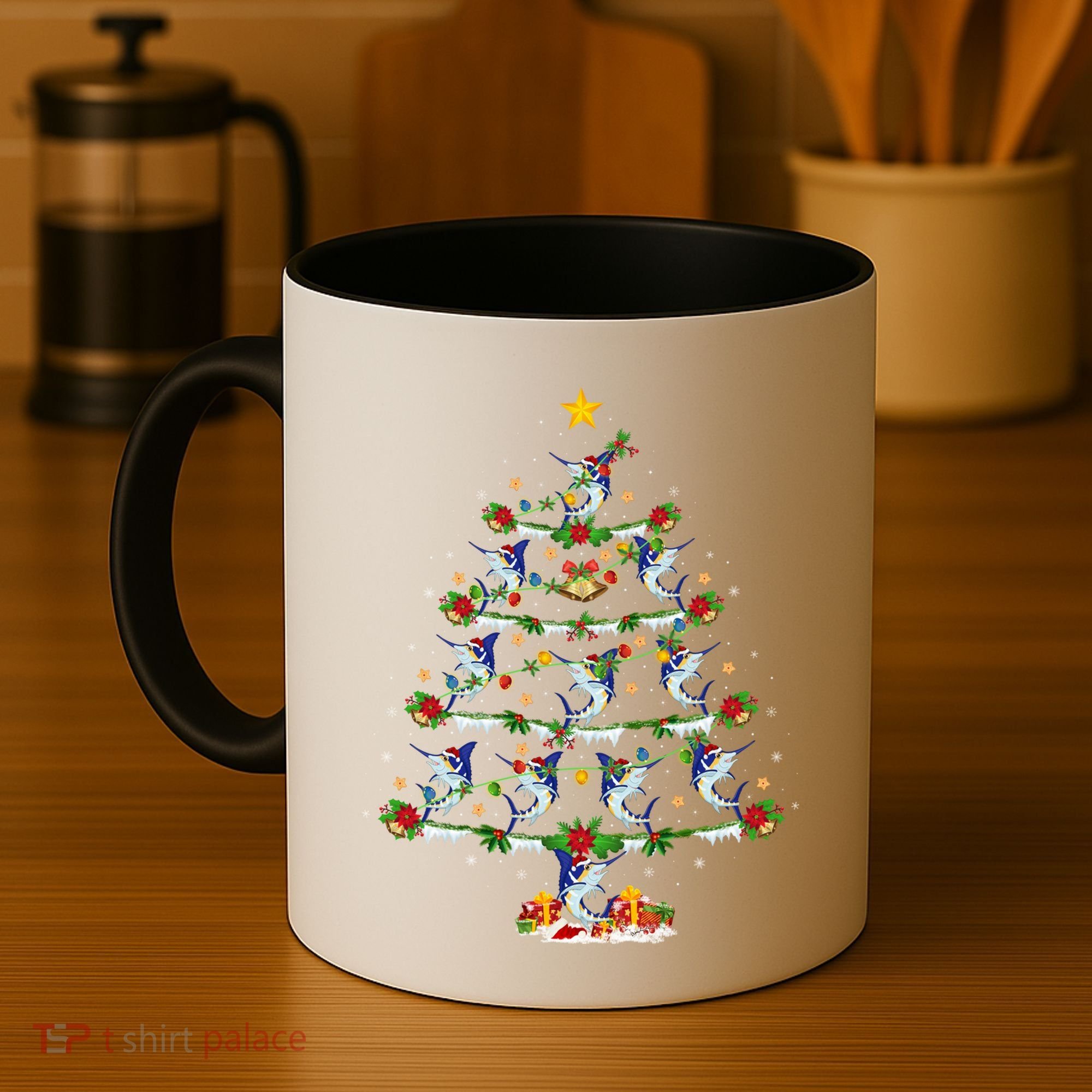 Lighting White Marlin Christmas Tree White Marlin Fish Lover Coffee Mug