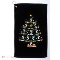 Lighting White Marlin Christmas Tree White Marlin Fish Lover Golf Towel thumb 0