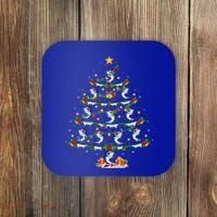Lighting White Marlin Christmas Tree White Marlin Fish Lover Coaster thumb 0