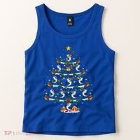Lighting White Marlin Christmas Tree White Marlin Fish Lover Tank Top thumb 2