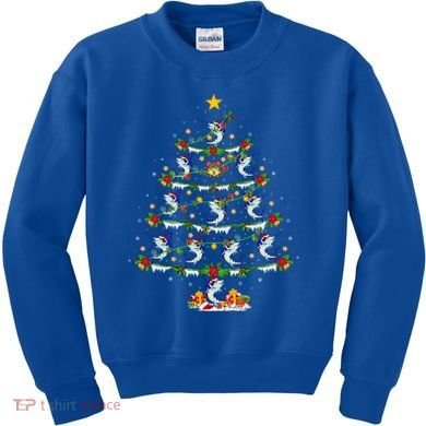 Lighting White Marlin Christmas Tree White Marlin Fish Lover Kids Sweatshirt