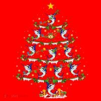 Lighting White Marlin Christmas Tree White Marlin Fish Lover Santa Hat thumb 1