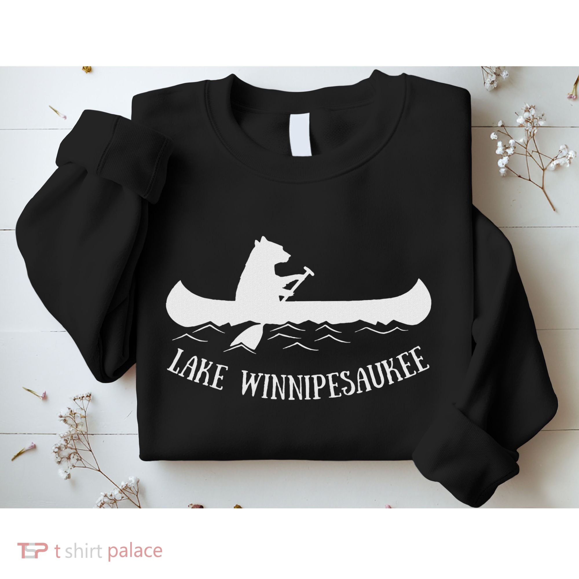 Lake Winnipesaukee New Hampshire Bear Canoe Gift Sweatshirt
