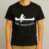 Lake Winnipesaukee New Hampshire Bear Canoe Gift T-Shirt thumb 3