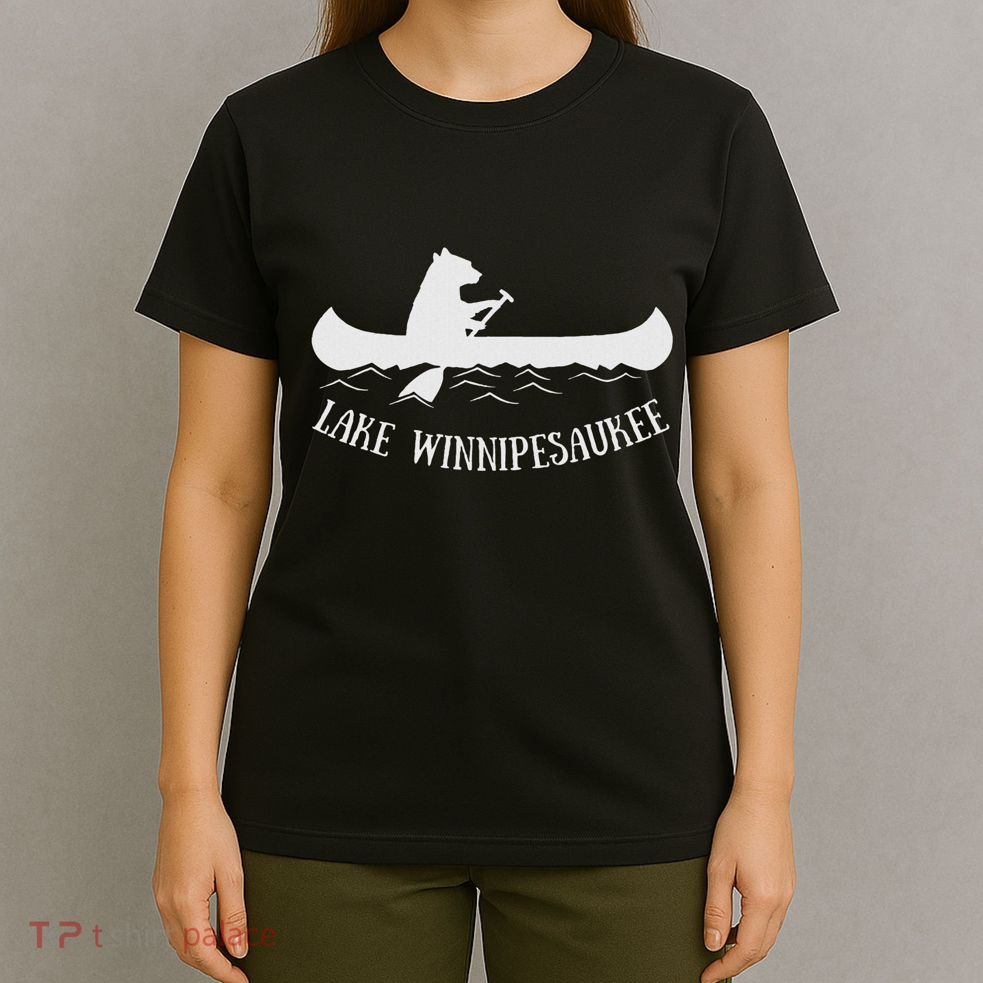 Lake Winnipesaukee New Hampshire Bear Canoe Gift T-Shirt