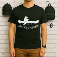 Lake Winnipesaukee New Hampshire Bear Canoe Gift T-Shirt thumb 6