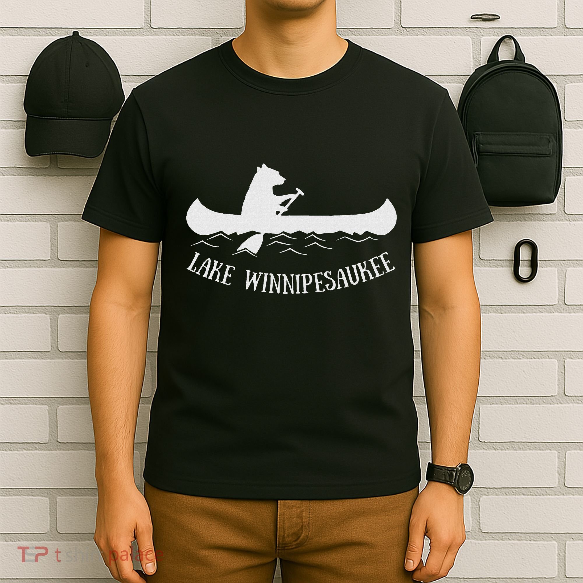 Lake Winnipesaukee New Hampshire Bear Canoe Gift T-Shirt