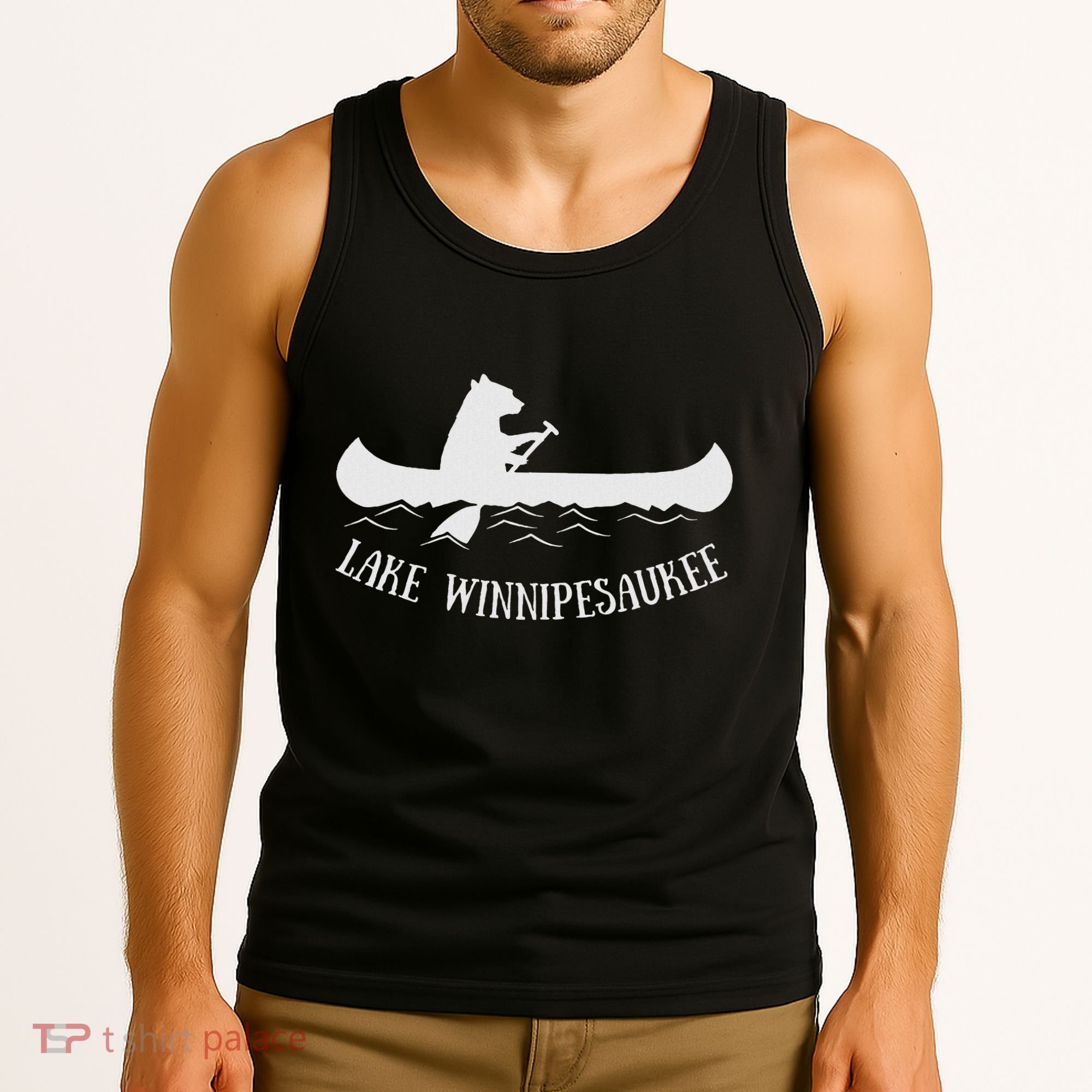 Lake Winnipesaukee New Hampshire Bear Canoe Gift Tank Top