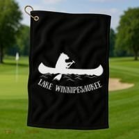 Lake Winnipesaukee New Hampshire Bear Canoe Gift Golf Towel thumb 1
