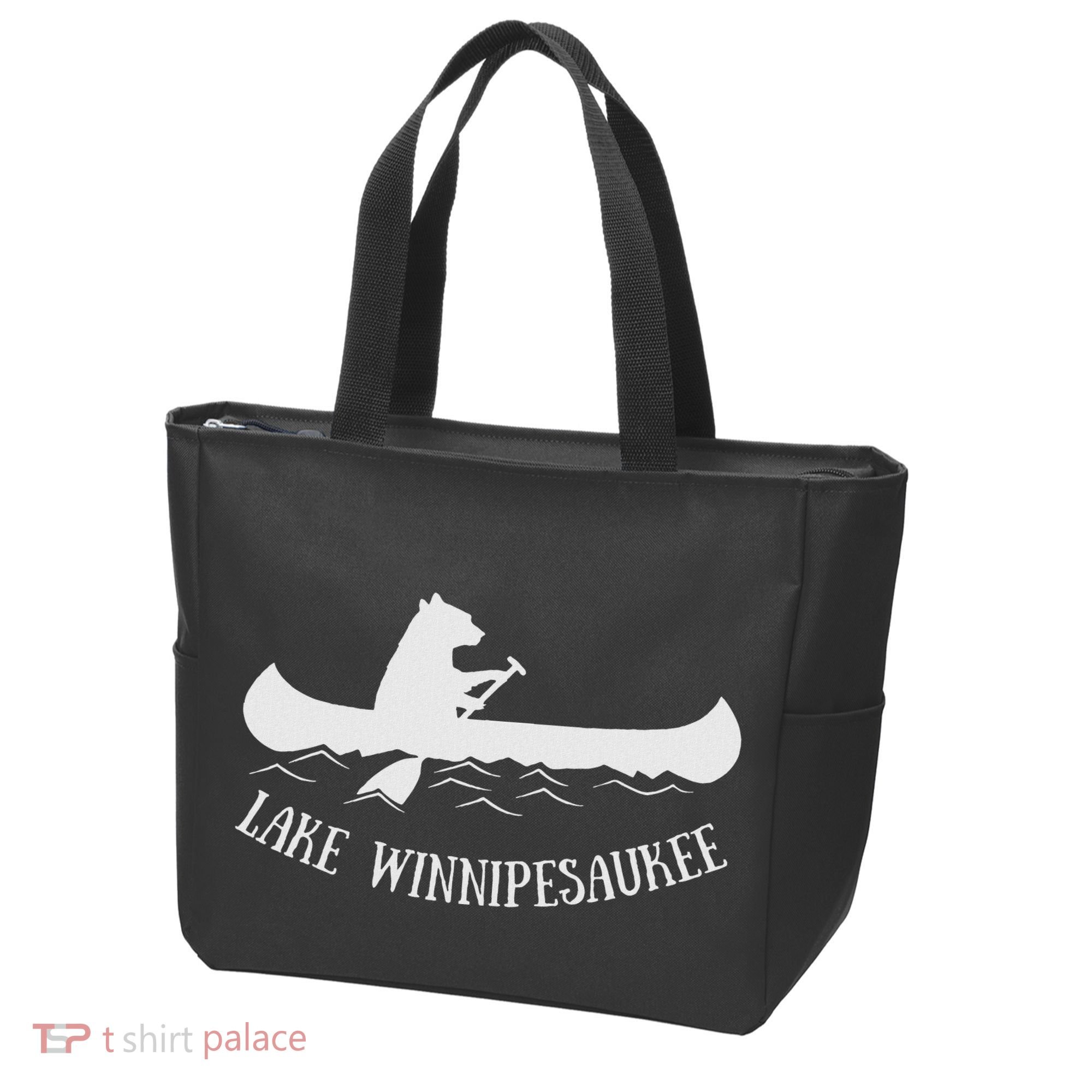 Lake Winnipesaukee New Hampshire Bear Canoe Gift Tote Bag