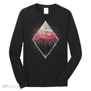 Landscape Wildlife Nature Outdoor Mountains Trees Forest Long Sleeve Shirt