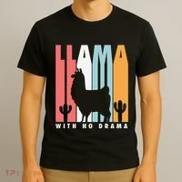 Llama With No Drama No Drama Llama T-Shirt thumb 3