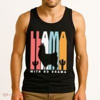 Llama With No Drama No Drama Llama Tank Top thumb 3