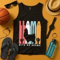 Llama With No Drama No Drama Llama Tank Top thumb 4