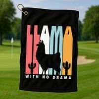 Llama With No Drama No Drama Llama Golf Towel thumb 1