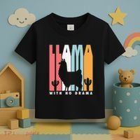 Llama With No Drama No Drama Llama Toddler T-Shirt thumb 3