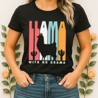Llama With No Drama No Drama Llama Women's T-Shirt thumb 2
