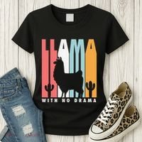Llama With No Drama No Drama Llama Women's T-Shirt thumb 3