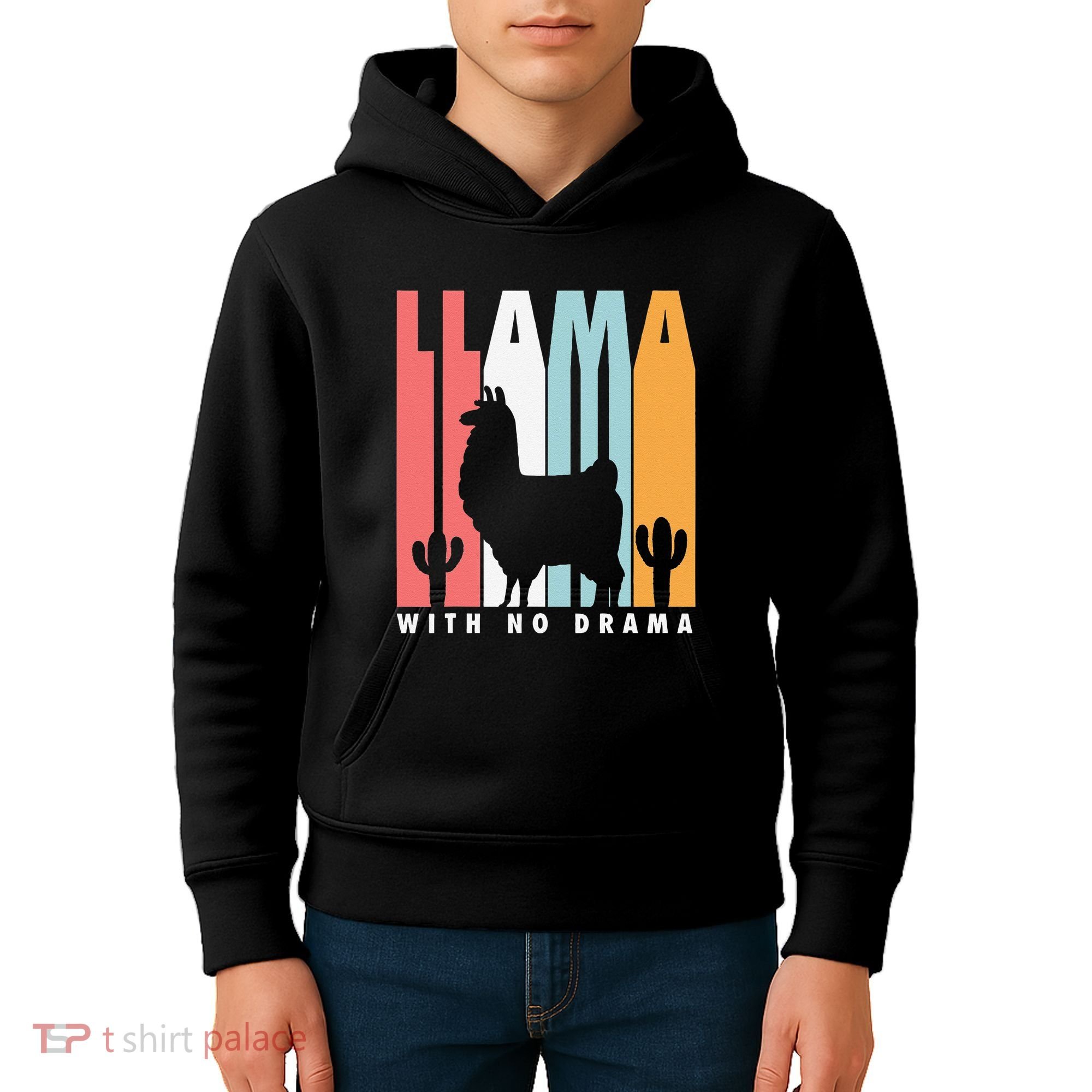 Llama With No Drama No Drama Llama Kids Hoodie
