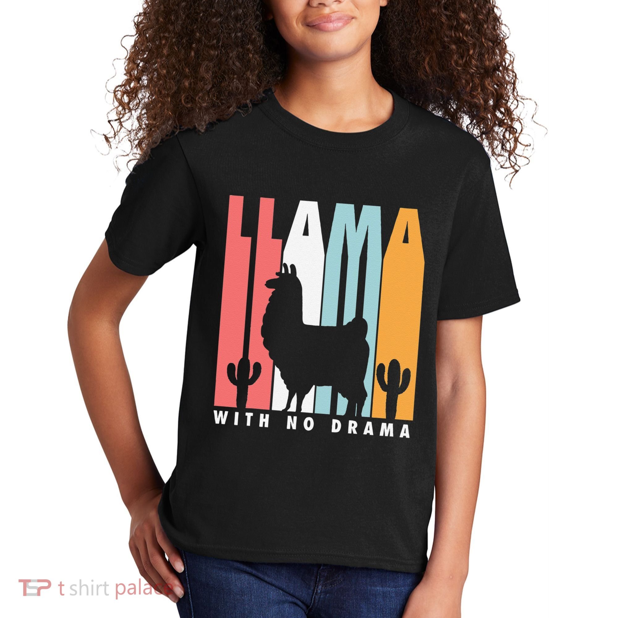 Llama With No Drama No Drama Llama Kids T-Shirt
