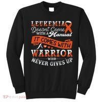 Leukemia Warrior Orange Ribbon Support Quote Family Friends Sweatshirt thumb 0