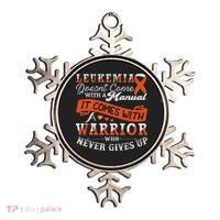 Leukemia Warrior Orange Ribbon Support Quote Family Friends Ornament thumb 0
