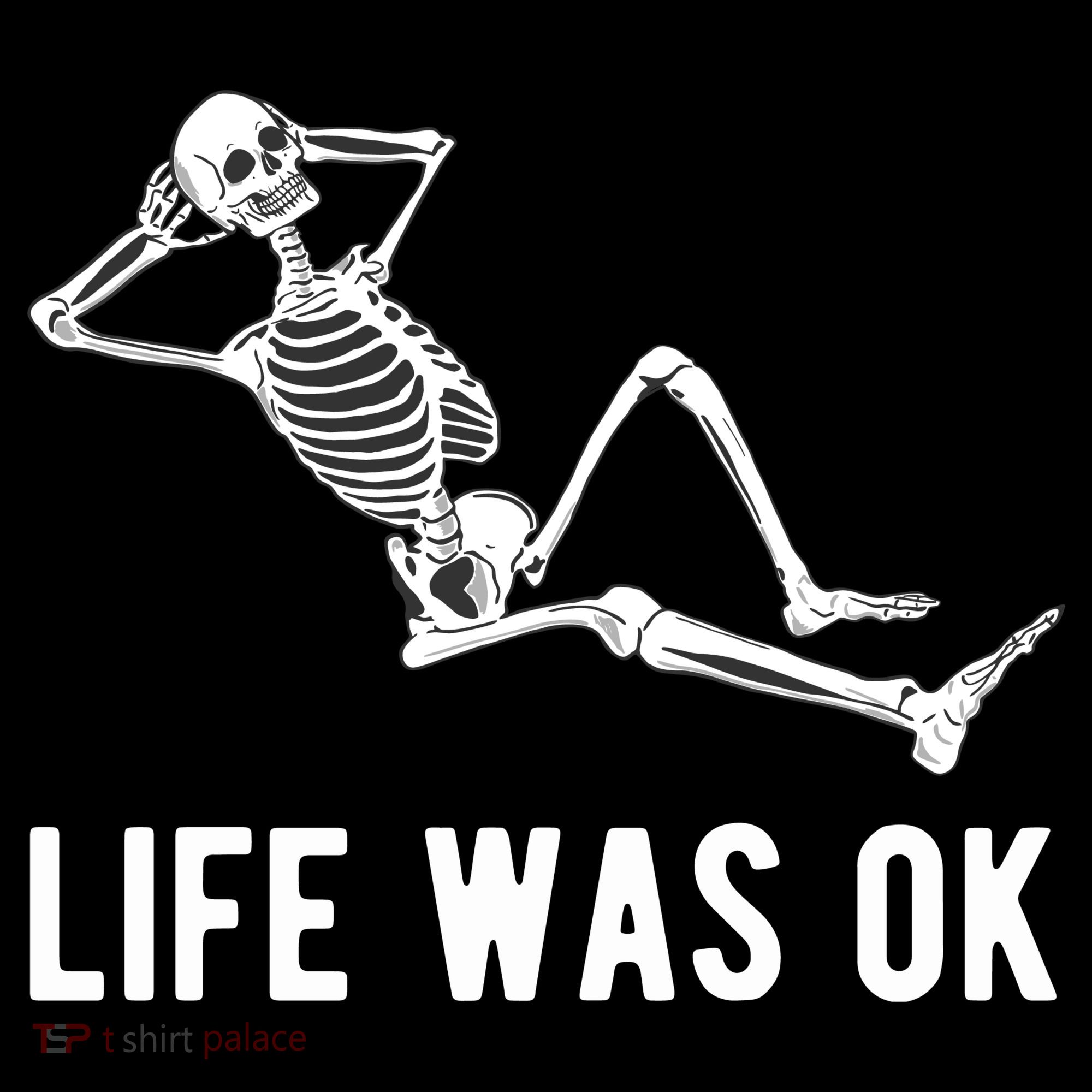Life Was Ok Funny Dead Skeleton T-Shirt