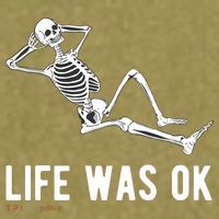 Life Was Ok Funny Dead Skeleton Garment-Dyed Women's Muscle Tee thumb 6
