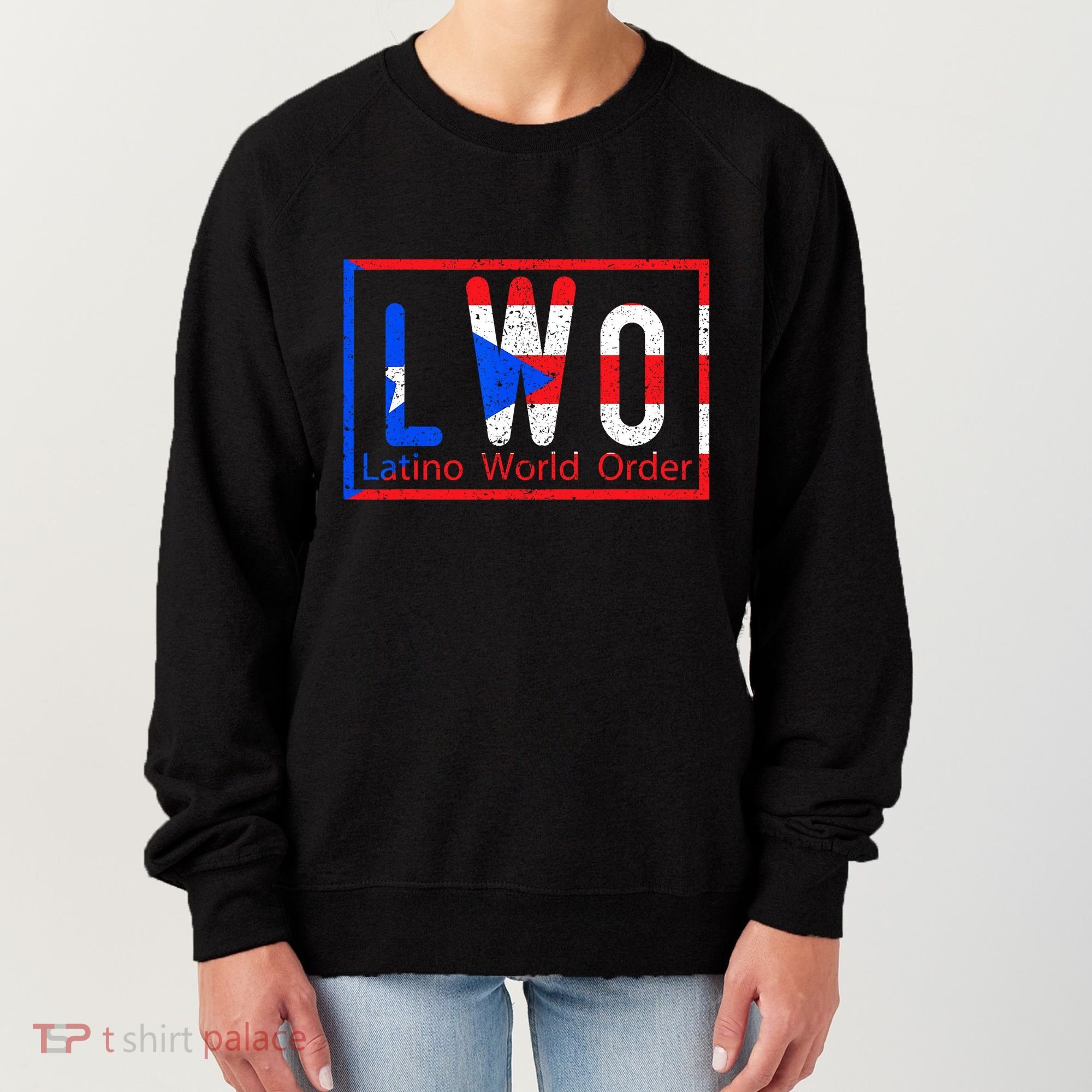 Latino World Order Puerto Rico Blue And Red Women's Sweatshirt