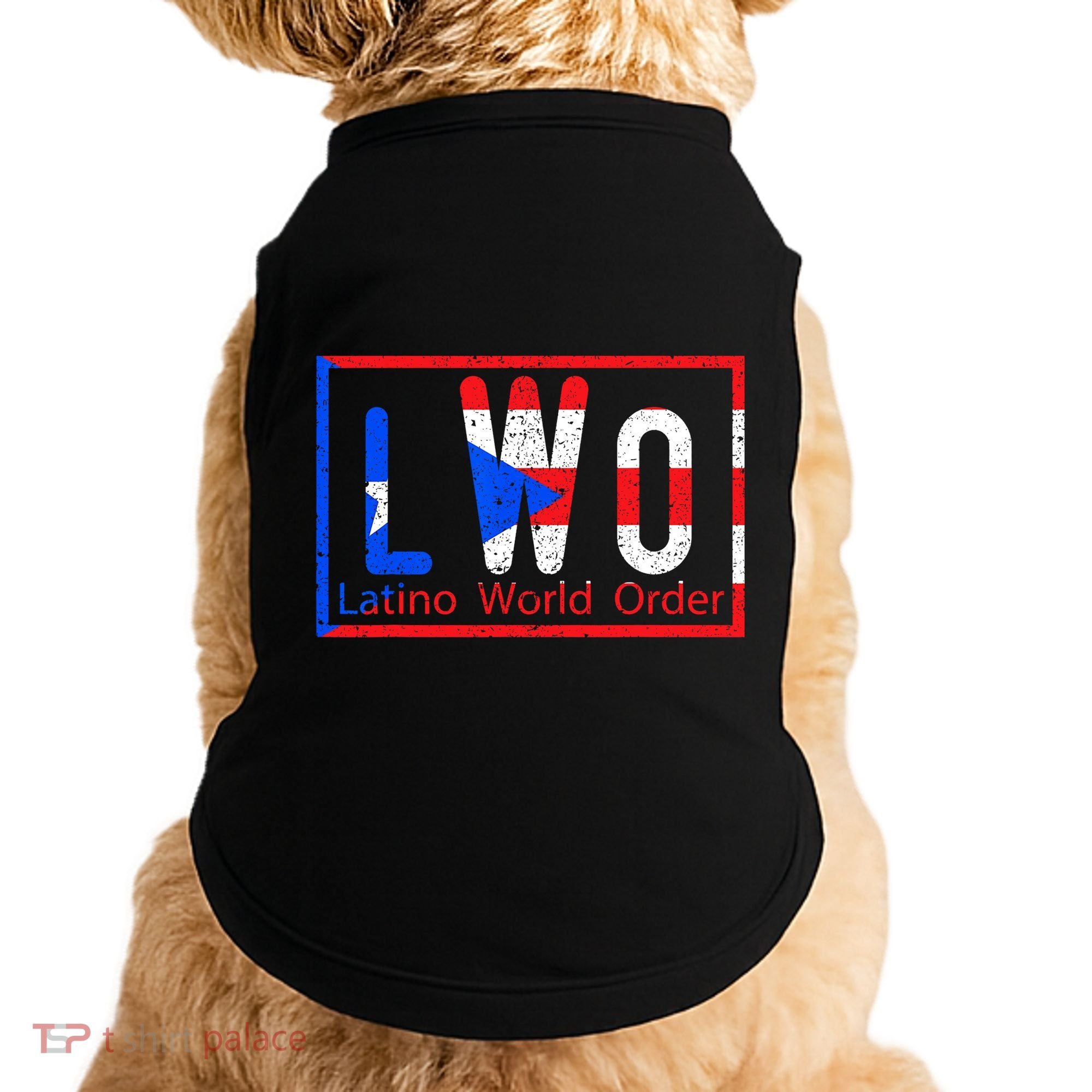 Latino World Order Puerto Rico Blue And Red Doggie Tank
