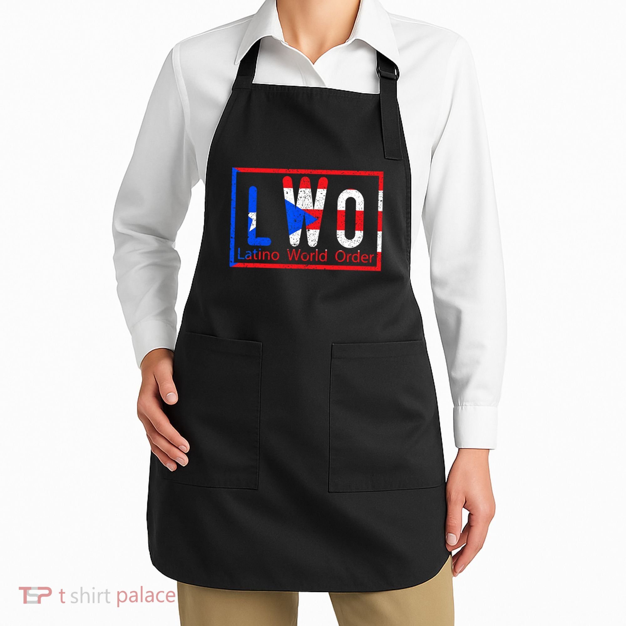 Latino World Order Puerto Rico Blue And Red Apron