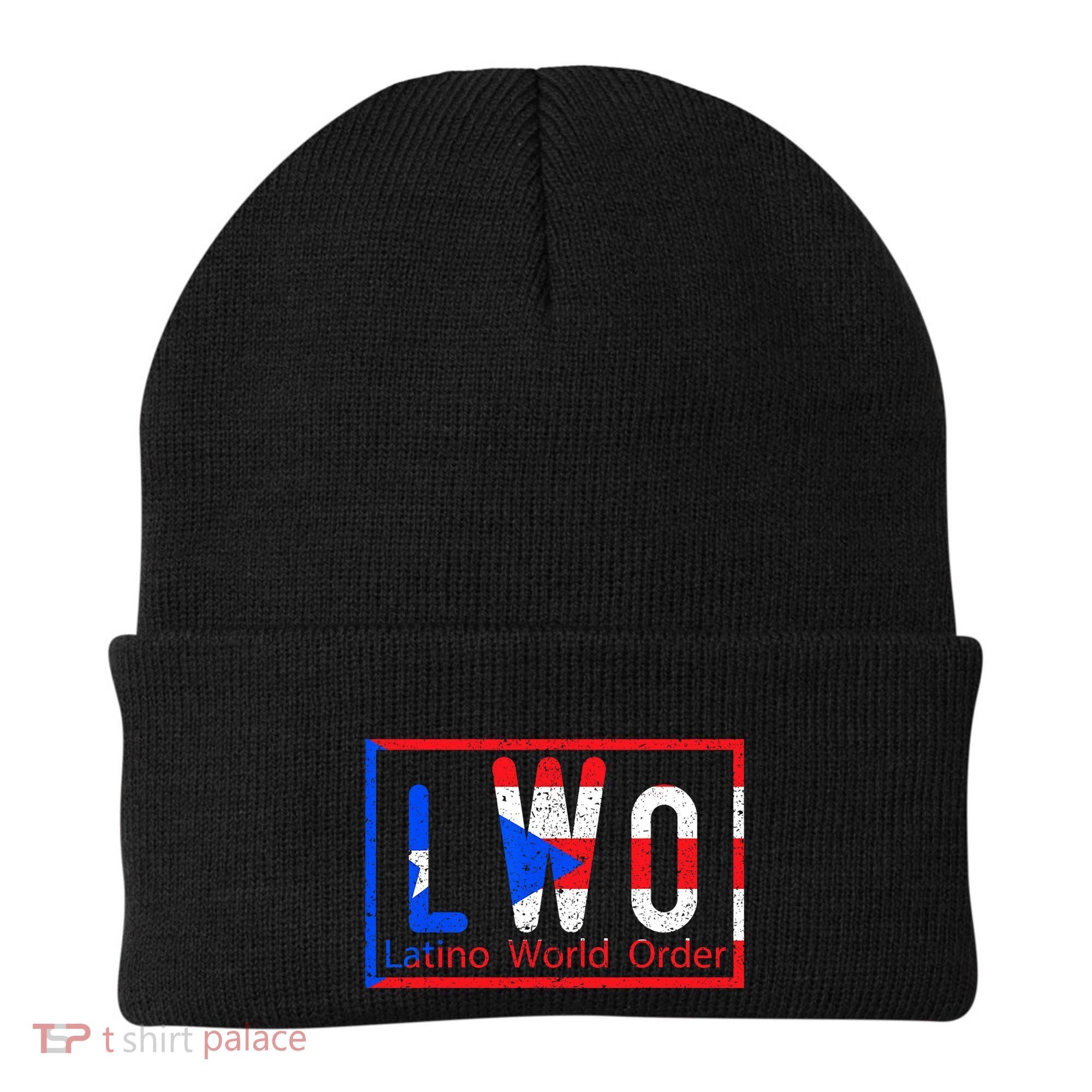 Latino World Order Puerto Rico Blue And Red Beanie