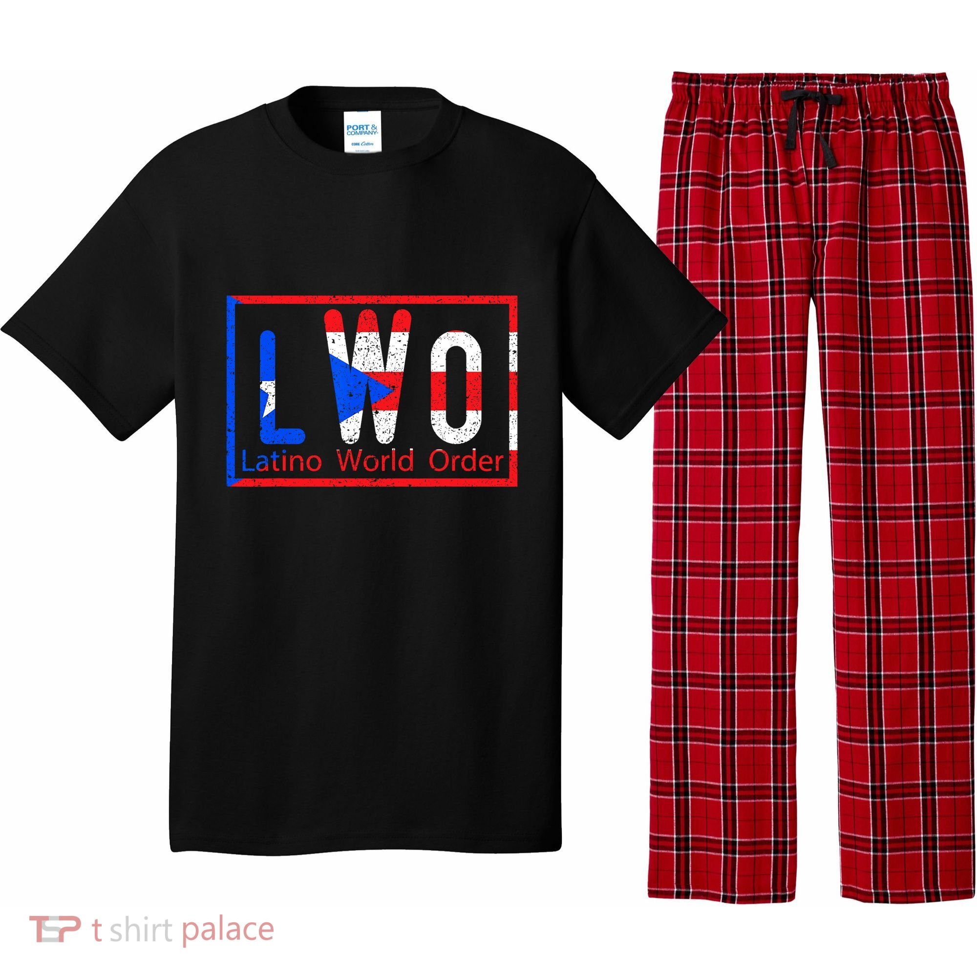 Latino World Order Puerto Rico Blue And Red Pajama Set