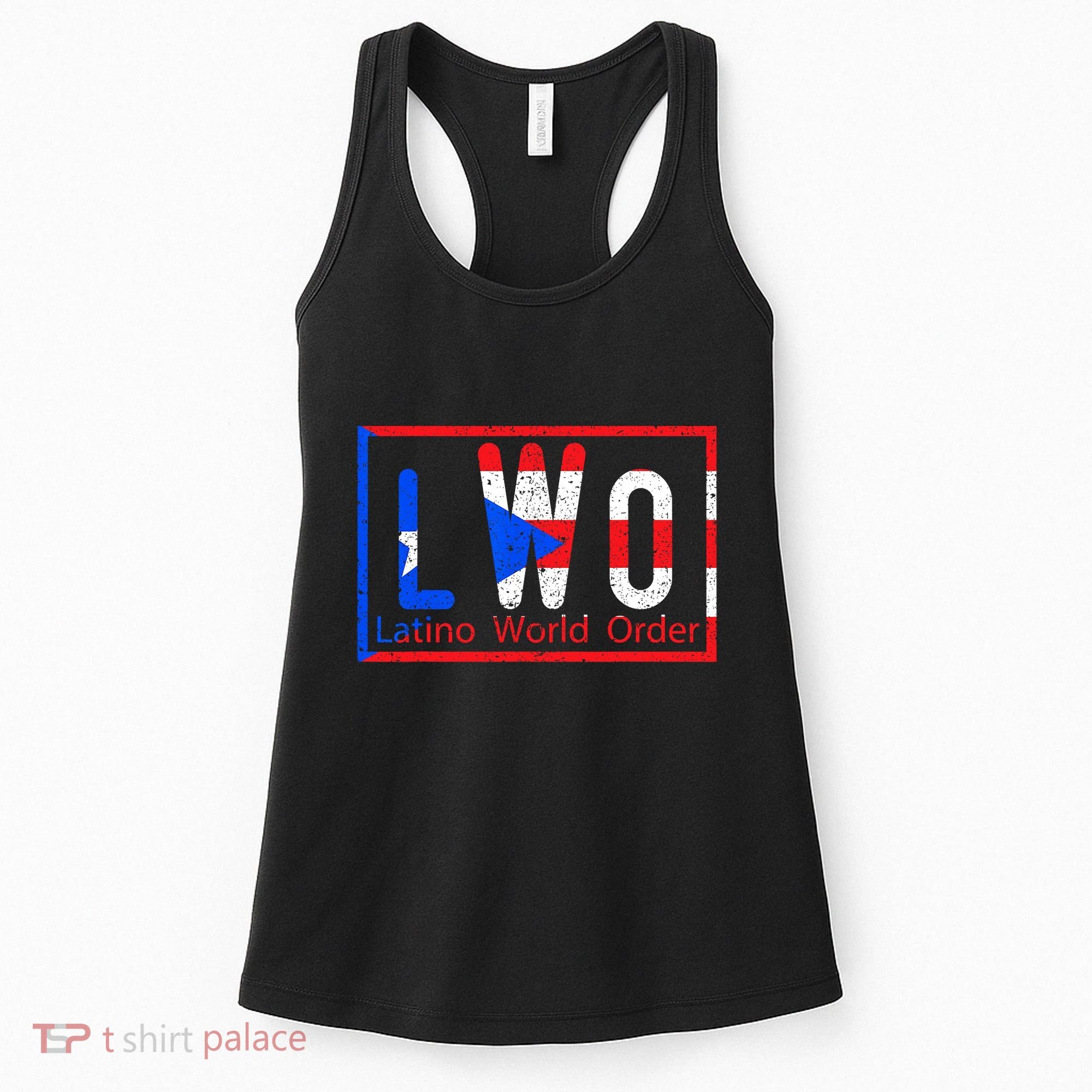 Latino World Order Puerto Rico Blue And Red Women's Tank Top