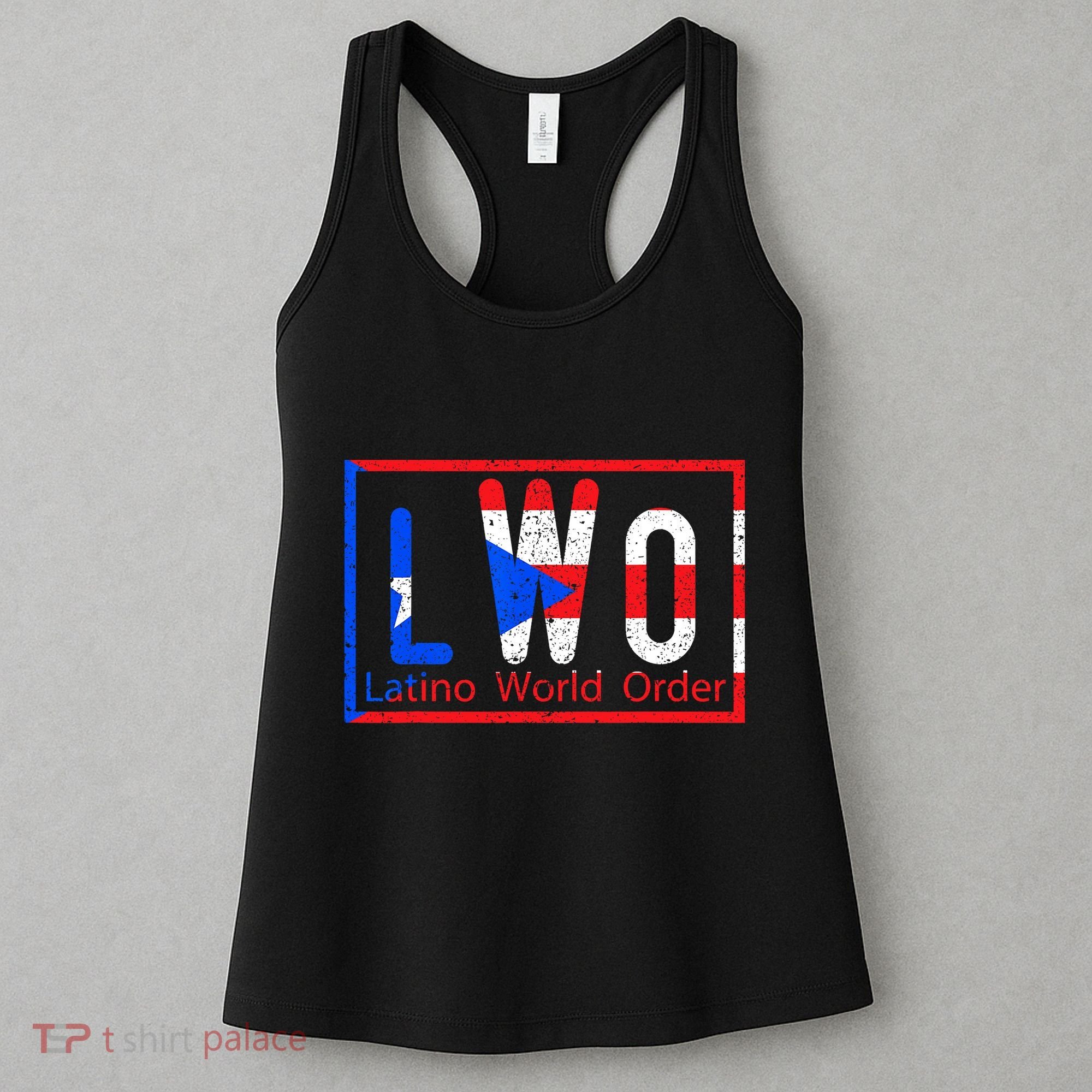 Latino World Order Puerto Rico Blue And Red Women's Tank Top