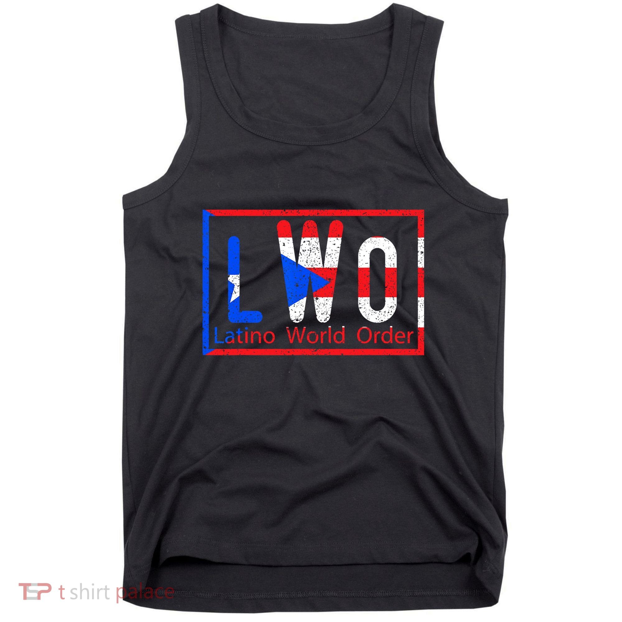 Latino World Order Puerto Rico Blue And Red Tank Top