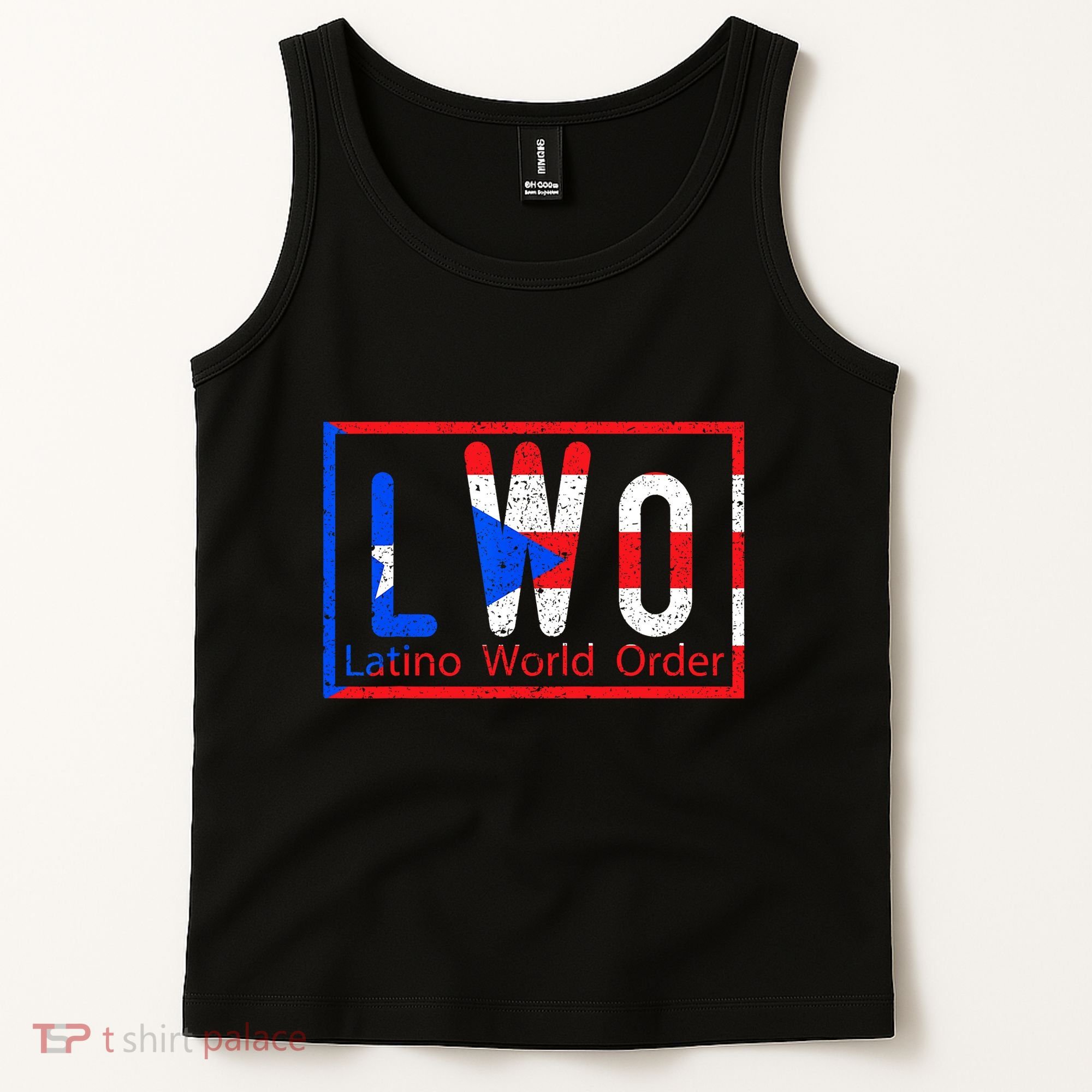 Latino World Order Puerto Rico Blue And Red Tank Top