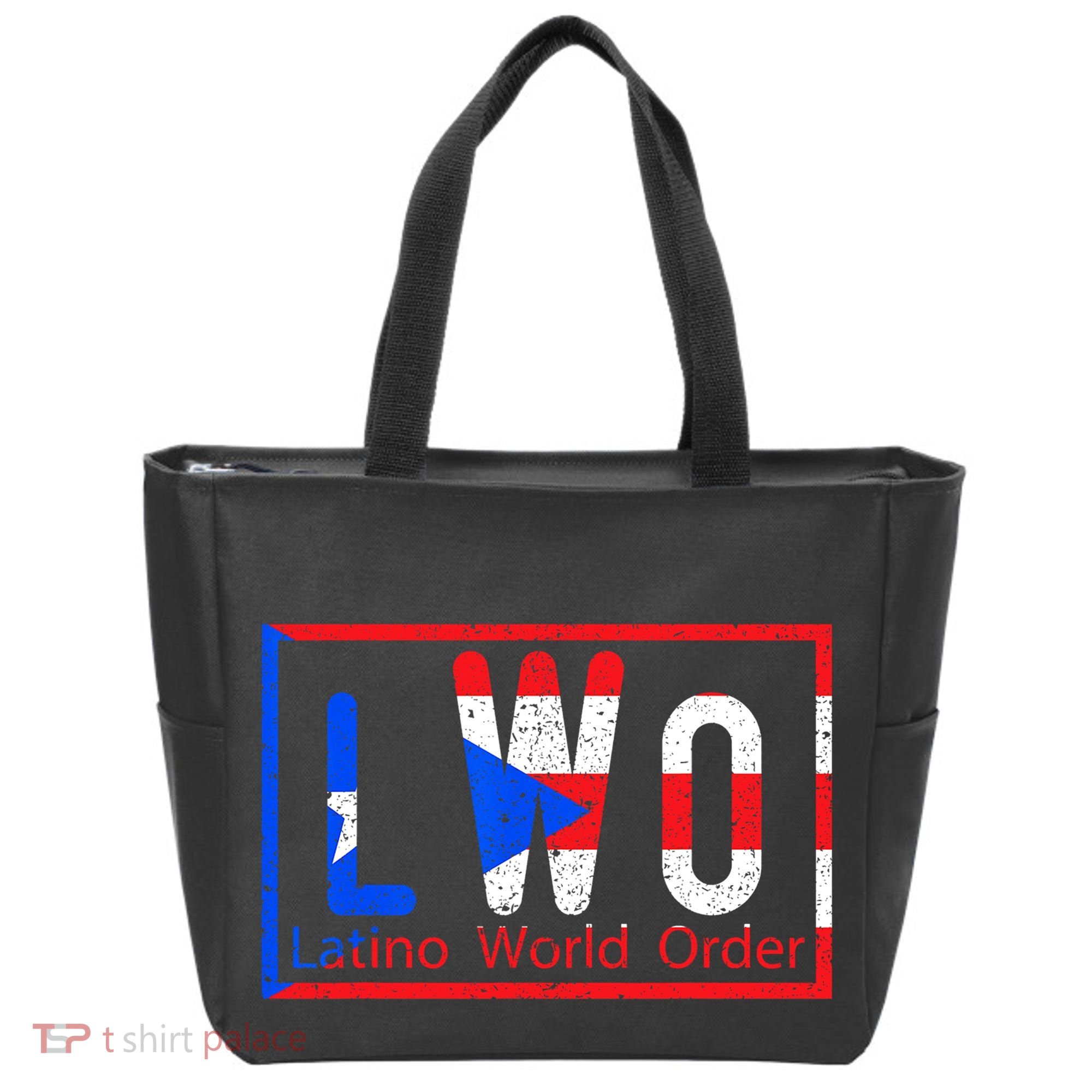 Latino World Order Puerto Rico Blue And Red Tote Bag