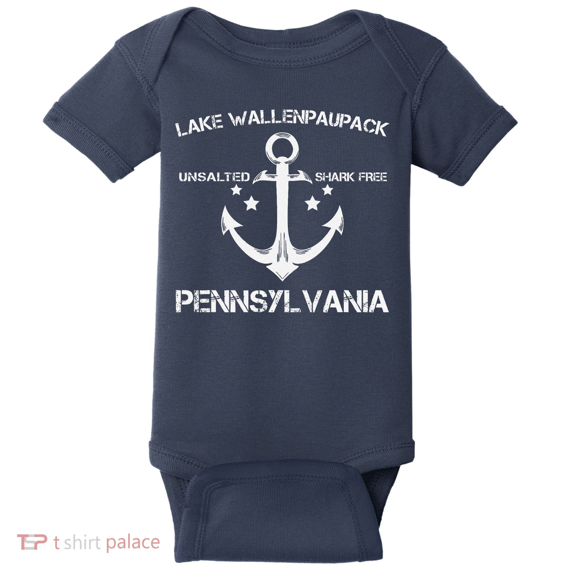 Lake Wallenpaupack Pennsylvania Funny Fishing Camping Gift Baby Bodysuit