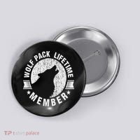 Lifetime Wolf Pack Member Distressed Howling Button thumb 0