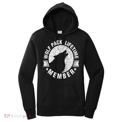 Lifetime Wolf Pack Member Distressed Howling Women's Hoodie