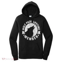 Lifetime Wolf Pack Member Distressed Howling Women's Hoodie thumb 0
